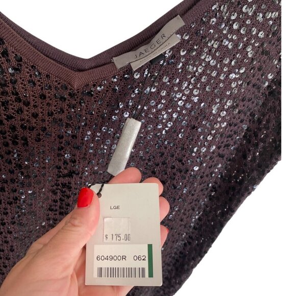 Vintage Sequins Silk V-Neck Tank Top - Picture 2 of 9